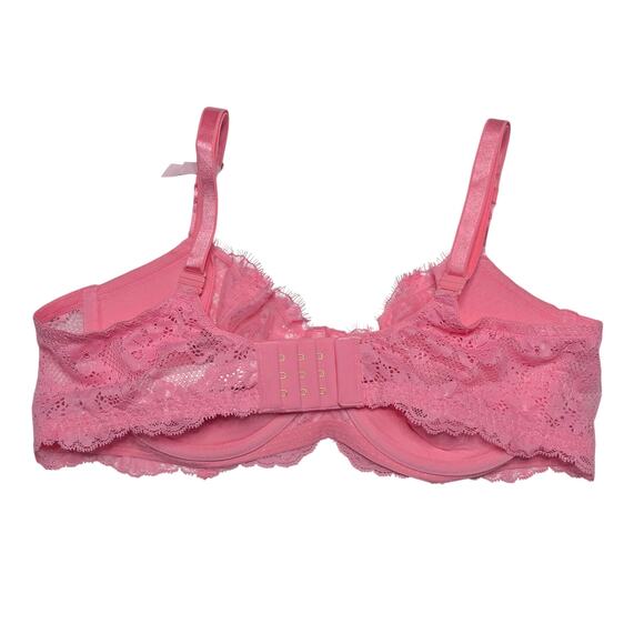 Victoria's Secret Wicked Unlined Lace Balconette Bra Pink Hope Size 38D - Picture 2 of 3